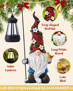 Garden Gnomes Outdoor Statue with Solar Lights,Solar Gnomes Decorations for Yard Outdoor gnome Decorations for Garden, Patio Gnome Gifts for Mom