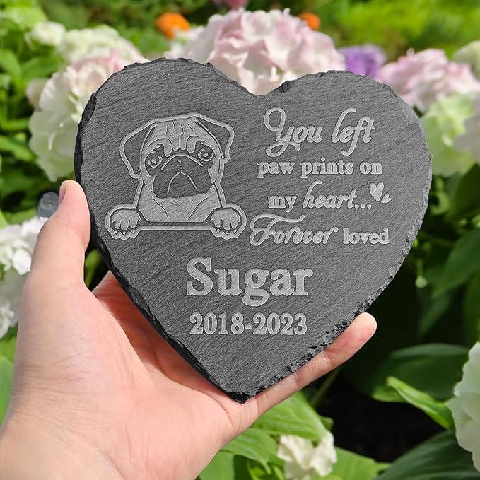 Pug Memorial Stone, Pug Statue, Pug Memorial Plaque, Pug Memorial Gifts, Pug Loss Sympathy Gift, in Memory of Pug