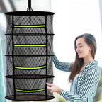Herb Drying Rack with Mesh Design, Hanging Drying Rack with Green Zipper & Garden Pruning Shears – Versatile Plant Drying Solution (6 Layers)