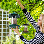 Bird Feeder for Outdoors - 360° Feeding Perch. Green