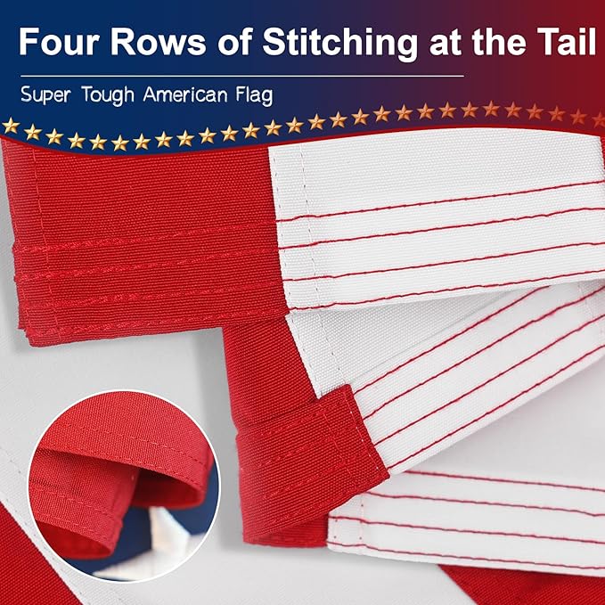 US Flag3x5Ft,America Flag for Outside 3x5,3x5 American Flags Outdoor Heavy Duty,Embroidered US Flags,United States Flag for High Wind Outdoor with Embroidered Stars and Brass Grommets