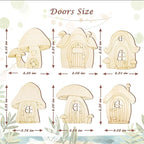 48 Pcs Fairy Door & Window Craft Kit - Wooden Garden Doors, Mini Fences, Unpainted Miniature Accessories for Home Party Event Decor - DIY Fairy House Decorations