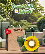 Nacome Solar Turtle Garden Decor with Sunflower: Outdoor Clearance Statues Lights for Outside Lawn Ornaments Porch Patio Balcony Yard - Birthday Gifts for Mom Grandma Women(Green)