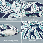 LVTXIII Outdoor Throw Pillow Covers 16 x 16 Inch, Covers ONLY Modern Cute Pattern Decorative Square Toss Pillow Case Pack of 2 for Home Patio Garden Sofa Bed Furniture, Baltic Palms White