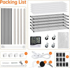 Bstrip Indoor Greenhouse with Grow Light, Tall Plant Stand with 4 Pack Full Spectrum Plant Lights , 3 Color Modes, Plant Shelf with Tent for Indoor Plant, Seed Starting, Seed Tray, 47.2"x17.8"x71"