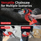 Cordless Mini Chainsaw 6-Inch with Electronic Oil Outlet & LCD Display, 900W 2000mAh Battery, Portable Handheld Electric Chainsaw for Tree Cutting, Courtyard, Garden (2 Batteries Included)