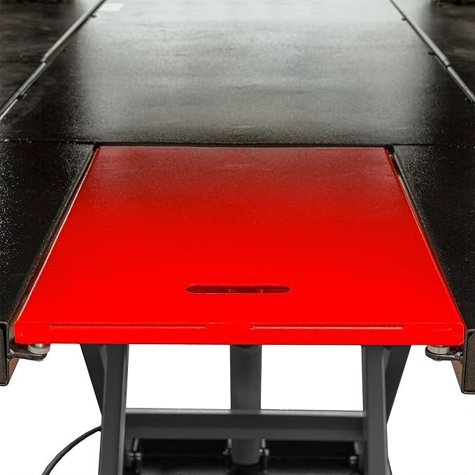 Black Widow Air Over Hydraulic UTV ATV Lift Table 2,500 lb. Maximum Capacity 64" Wide with Side Extensions