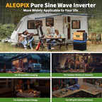 3000 Watt Inverter 12V DC to 110V/120V AC, Pure Sine Wave Inverter for Truck/RV/Home/Solar/Off-Grid, Surge 6000W Pure Sine Power with 3 AC Sockets, 5V 3.4A USB, Digital Display, Remote Controller