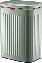 2.11Gallon 8L Carbon Steel Trash Can Door Compost Bin Wall Mounted 2 Ways Sliding Lid Compost Bin Countertop Kitchen Hanging Cabinet Door Trash Bin Metal Garbage Bin Cubo de BasuraGreen