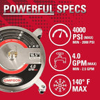 Simpson Cleaning Universal 16.5" Pressure Washer Surface Cleaner, Stainless Steel, for Gas and Electric, Cold Water, 1/4" Quick Connection, Max of 4000 PSI, 80625