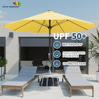 PatioKingdom Auto-Tilt 9FT Patio Umbrella Outdoor with 8 Sturdy Fiberglass Ribs,Market Table Umbrella for Pool,Backyard,Deck and Garden