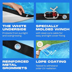 18 ft Above Ground Round Pool Cover, Rippling Water Design, Extra Thick & Durable, Sapphire Series of Premium Cold and UV-Resistant Pool Cover