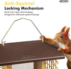 iBorn Bird Feeders for Outdoors,Bird Feeder with Double Suet Holders,Suet Feeder for Outside Hanging,Large Weatherproof Metal Roof,Easy to Refill & Clean,3.2 LBs Seed Capacity + 2X Cakes,1 Pack,Coffee