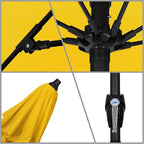 California Umbrella 9' Rd Sunbrella Aluminum Patio Umbrella, Crank Lift, Auto Tilt, Bronze Pole, Sunflower Yellow