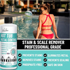 Hot Tub Metal Remover - Spa Metal Gone Hot Tub Cleaner, Metal Out Spa Remover for Hot Tub, Stain and Scale Control Cleaner Chemicals