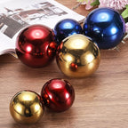 uxcell 2 Pcs Gazing Globe Decor Ball 2.5 Inch 63mm Reflective Garden Sphere Hollow Ball, Seamless Stainless Steel Gazing Ball, Smooth Mirror Globe for Garden Home Decor, Ruby Red