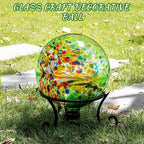 Gazing Balls for Garden 10" Glass Outdoor Garden Globe Ball Reflective Gazing Globes Outside Yard Decor (Green)