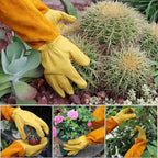 Gardening Gloves for Men&Women, [2024 Updated] Professional Rose Pruning Gloves Thorn Proof, Adjustable Cuff, Breathable Leather Cowhide Long Garden Gloves,Garden Gifts & Tools for Gardener,Yard Work