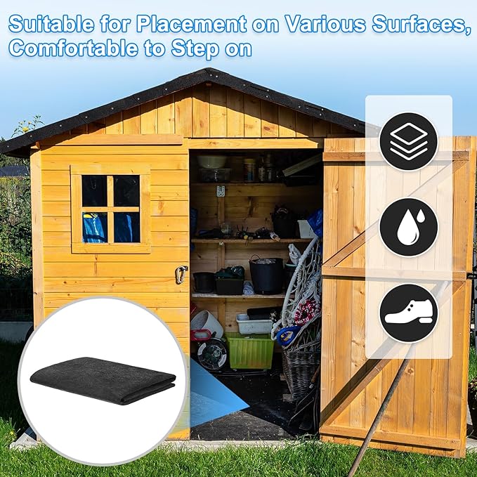 3 mm Thickened Outdoor Storage Shed Mat, 2.4x3 ft Waterproof Shed Flooring Mat for Patio Furniture Floor Protecting from Wear/Liquid/Dust/Oil, Non-Slip Felt Rubber Rug Pad [Grey]