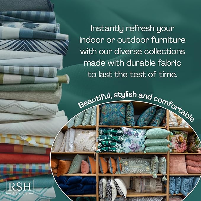 RSH DECOR Deep Seating Cushion with Pillow Back | 23” x 25” Seat | Water and Fade-Resistant Spun Fabric | Outdoor Chair Cushion Set for Patio Furniture | Floral Blooms Harmony Pink