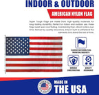 Super Tough 30ft x 50ft Nylon American Flag | Embroidered Stars and Sewn Stripes | Brass Grommets | Heavy-Duty Outdoor Flag | Fade Resistant American Flag Made in USA | All Weather Nylon