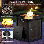 7 Piece Patio Furniture Set with Fire Pit Table - Wicker Patio Conversation Set with Swivel Glider, Glider Loveseat, Side Table and 2 Ottomans for Deck Backyard - Grey Wicker Grey Cushion