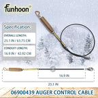 06900439 Auger Control Cable Replacement for Ariens Deluxe 24 28 30 36 Pro Platinum Power Brush Snow Blowers