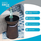 BIRDROCK HOME Metal Decorative Garden Stool and Outdoor Accent Side Table - Modern Industrial Round End Table for Home Furniture, Porch, Patio Decor, Garden, Deck - Dark Antique Bronze, 14" H x 14" D