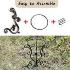 Gazing Globe Stand, Gazing Ball Stand for 8-10 Inches Garden Gazing Globes, Outdoor Garden Black Metal Scroll Gazing Globe Display Stand