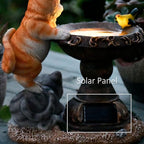 Solar Cat Garden Figurines Outdoor Decor Statue with LED Lights for Patio Balcony Yard Lawn Housewarming Gift for Garden Mom Grandma (Multicolor)