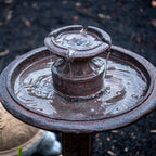 XBrand 28" Tiered Freestanding Classic Bird Bath Outdoor Water Fountain w/Auto Shut-Off Pump, Brown
