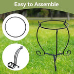 Lily's Home Metal Gazing Ball Stand for 8-10 inch Metal and Glass Garden Gazing Globes. Black.