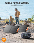 Solar Generator 2200W GRECELL Portable Power Station 1126Wh with Solar Panel 2×100W, LiFePO4 Battery, Solar Generator for Home Use Outdoor RV