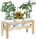Greenes Fence Three Bucket Elevated Cedar Wood Garden Frame, 43 in. x 16 in. x 20 in. - Made in USA with North American Cedar