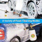 2-in-1 Undercarriage Pressure Washer Water Broom with Replaceable Nozzle, 16 Inch Car Pressure Washer with Foam Washer/Mitten, Surface Cleaner 1200-4000 PSI (with Bottle& Replaceable Nozzle)