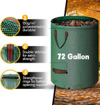 Reusable Yard Waste Bags - 3 Pack, 72 Gallon Lawn Bags with Reinforced Handles, Ideal for Grass, Leaves, and Yard Waste - Durable and Garden Waste Bags, Collapsible Lawn Leaf Bag, Leaf Bag Stand Up.