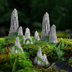 Gatuida 8Pcs Miniature Rockery Decorative Resin Rockery Statues for Micro Landscape