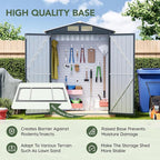 5x3 FT Outdoor Metal Storage Shed with Floor Frame, Double Door, 1 Clear Window, Tool Shed for Garden, Patio, Backyard