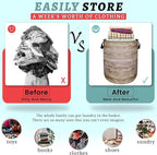 Wood Grain Laundry Basket Foldable With Handles Tree Stump Texture Tote Bag Oxford Cloth Colorful Laundry Hamper Clothes Toy Storage Bucket For Bathroom/Laundry/Bedroom 18.9" x 16.5 "