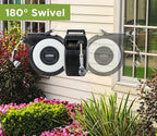 Tuyeho Retractable Garden Hose Reel 5/8" x 90 ft, Wall Mount Water Hose Reels with Automatic Slow Rewind System, Outdoor Hoses Reel with 2 Hose Nozzles for Garden Watering, Car Wash, Pet Shower