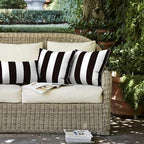 LVTXIII Outdoor Throw Pillows 18x18 Patio Waterproof Square Pillows with Piping Fade Resistant Accent Pillow for Spring Summer Garden Decoration, Set of 2, Cabana Black
