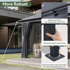 AOXUN Outdoor Gazebo for Patio 10x13, Metal Frame Canopy with Double Roofs, Heavy Duty Party Tent and Shelter with Mosquito Netting and Privacy Screen for Backyard, Lawn, Garden,Deck (Dark Gray)