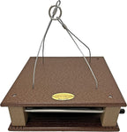 DutchCrafters Poly Gilbertson Large Covered Blue Bird Feeders for Outdoors Hanging, Bluebird Feeder for Mealworms - Amish USA Made (Milwaukee Brown & Weatherwood)