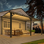 AECOJOY 16' x 12' Gazebo Outdoor Pergola for Patio, Large Wall-Mounted Hard Top 12x16 Lean to Metal Gazebo Shelter Pergolas and Gazebos Clearance with Patio Roof, Heavy Duty Awnings for Patio, Decks