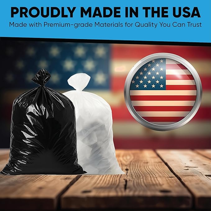 Contractor Garbage Bags 55 Gallon Heavy Duty | 50 Count | 3 Mil Construction Bags Heavy Duty with Ties | 55 Gallon Trash Bag Heavy Duty for Contractors