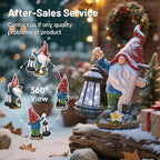 Garden Gnome Outdoor Decoration with Shovel Solar Gnomes Statue with Lantern LED Lights,Terrace Courtyard Lawn Patio Porch Decoration Mother's Day Christmas Housewarming Gift for Mom Women