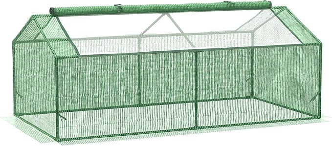 Outsunny 71" x 36" x 28" Mini Greenhouse Portable Hot House for Plants with Large Zipper Windows for Outdoor, Indoor, Garden, Green