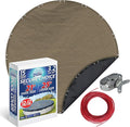 Winter Swimming Pool Cover for 21 ft Aboveground Round Pool Size, Secure Choice Series, Solid Material, Color - Sandstone Tan, Pool Cover Choice 5721-4CHOICE