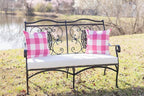 RSH DECOR: Square Throw Pillows Set of 2 | 17” x 17” | All-Weather Spun Fabric | Water and Fade-Resistant | Outdoor Accent Pillows for Patio Furniture | Classic Pink Buffalo