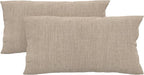 Covers & All Sunbrellla Outdoor Pillows for Patio Furniture, UV Fade Resistant & Waterproof Outdoor Sunbrella Lumbar Pillows, Set of 2 Inserts & Covers for Patios, Decks and Porches (Cast Ash)